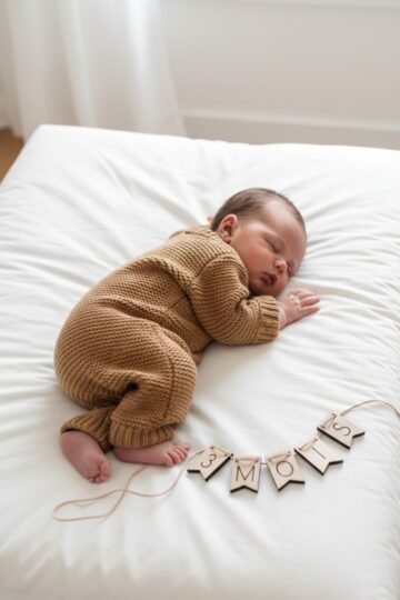 Guirlande étapes 12 mois en bois MA PREMIERE ANNEE