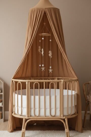 Mobile pour lit bebe hippocampes en bois GRÂCE MARINE