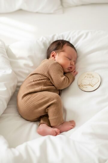 Médaillon de naissance en bois BONJOUR LE MONDE