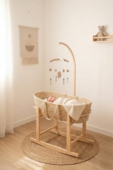 Mobile pour lit bebe pieuvre en bois AU COEUR DE L'OCEAN