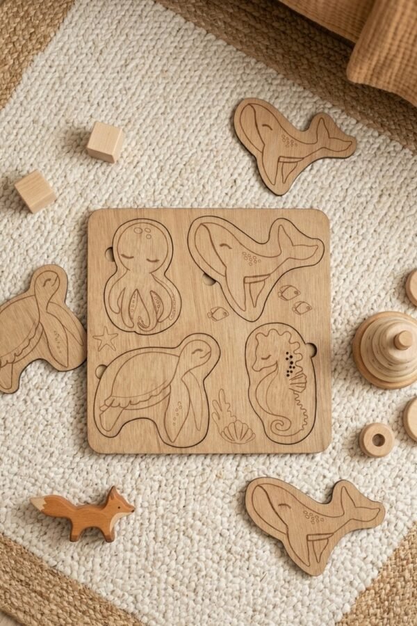 Jeu en bois puzzle animaux mer VOYAGE SOUS L'OCEAN