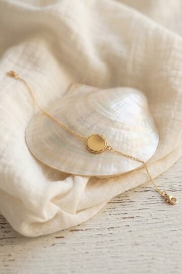 Alternative view of Bracelet personnalisé chaine or FLORAL