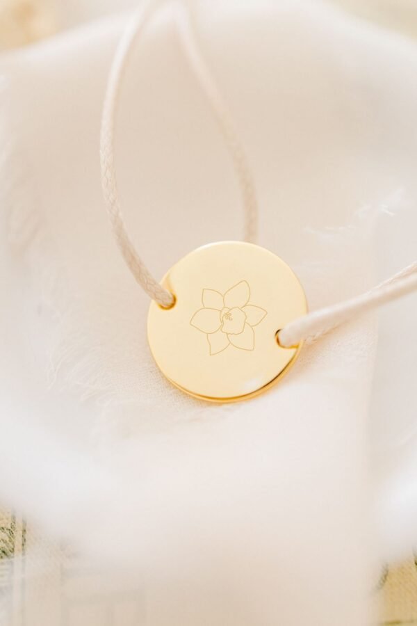 Bracelet fleur de naissance cordon personnalisable ECLOSION
