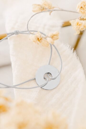 Alternative view of Bracelet papa cible argent à personnaliser