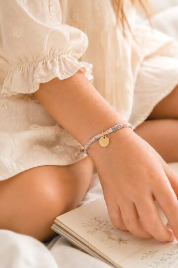 Bracelet enfant liberty personnalisé médaille or ronde ÉPURE