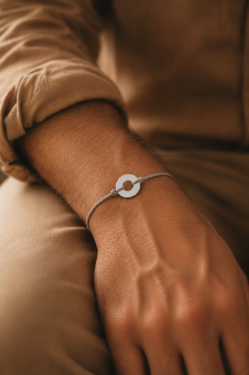 Bracelet papa cible argent à personnaliser