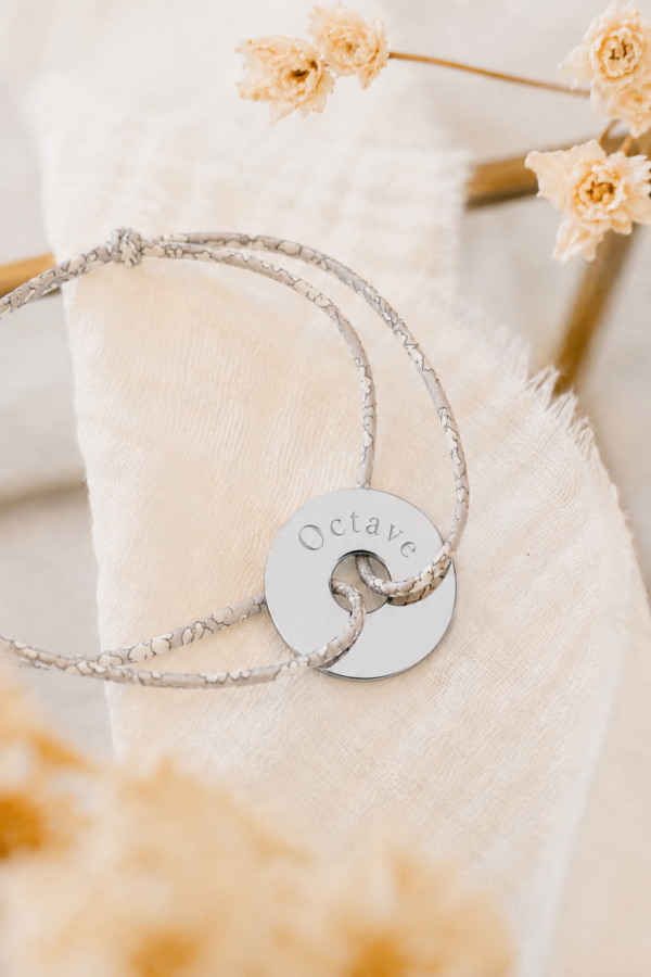 Bracelet papa liberty cible argent à personnaliser