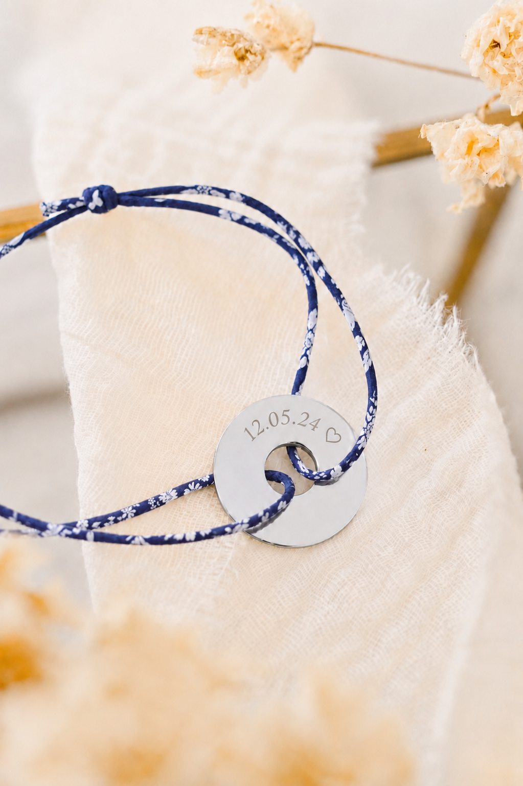 Bracelet papa liberty cible argent à personnaliser – Image 3