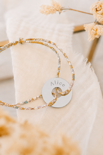Alternative view of Bracelet papa liberty cible argent à personnaliser