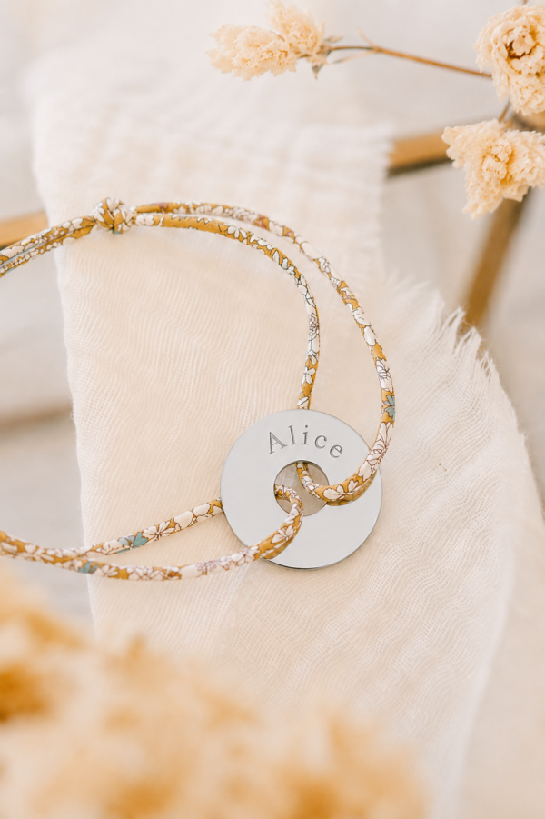 Alternative view of Bracelet papa liberty cible argent à personnaliser