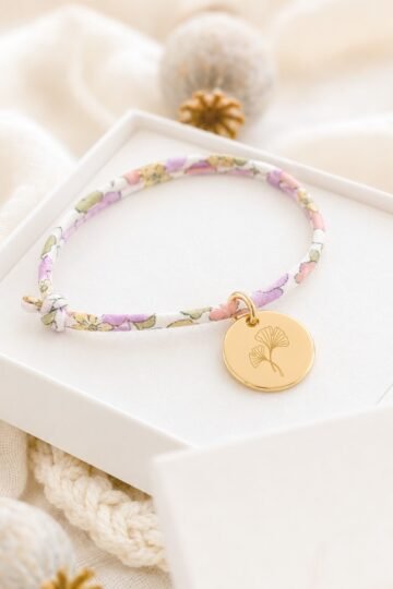 Bracelet personnalisé liberty médaille ronde TALISMANS