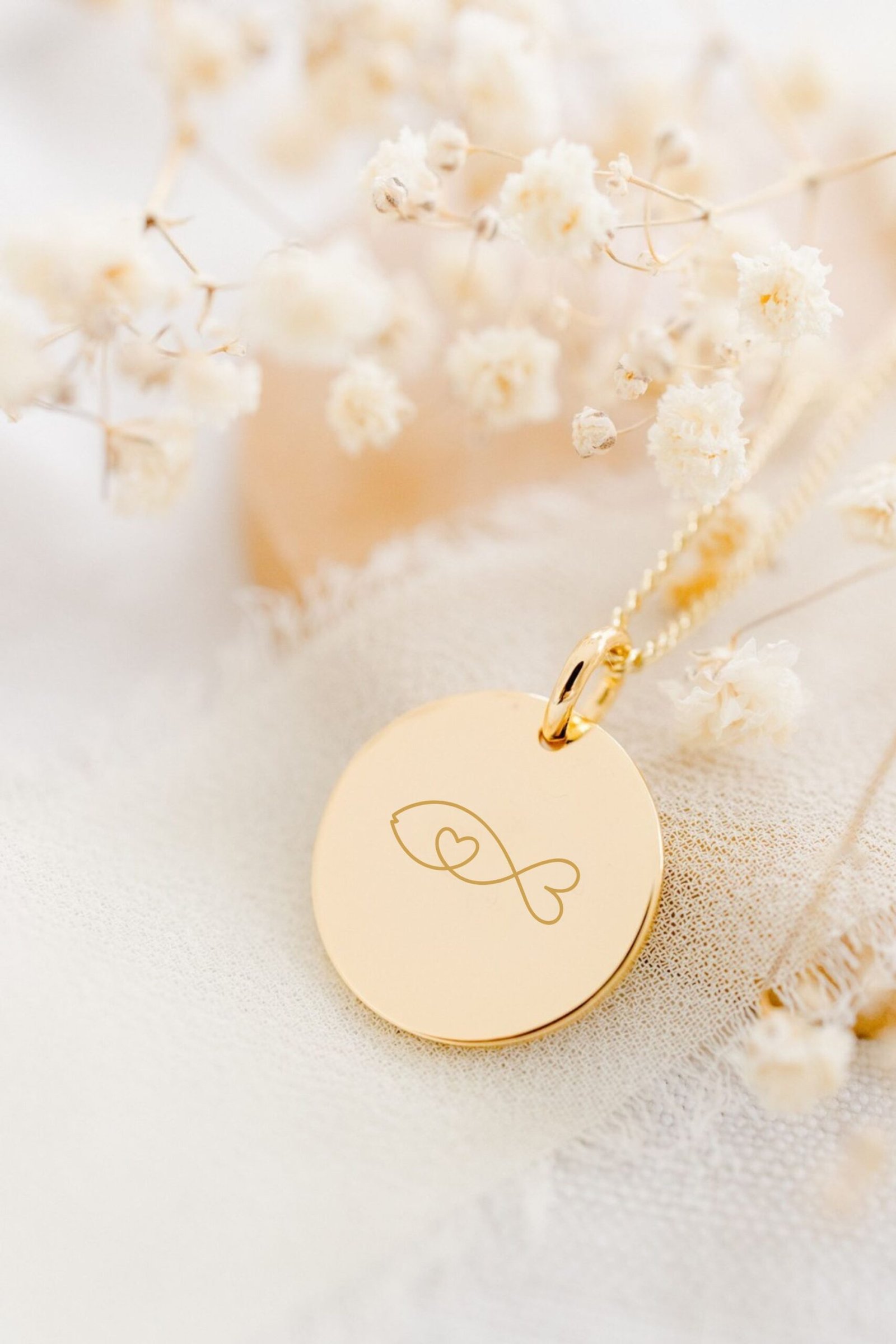 Collier personnalisé médaille ronde or BENEDICTIONS – Image 3