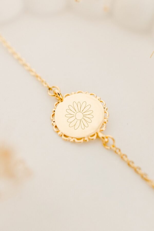 Bracelet fleur de naissance dentelle personnalisable ECLOSION