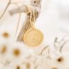 Collier personnalisé médaille laurier or ANIMAUX
