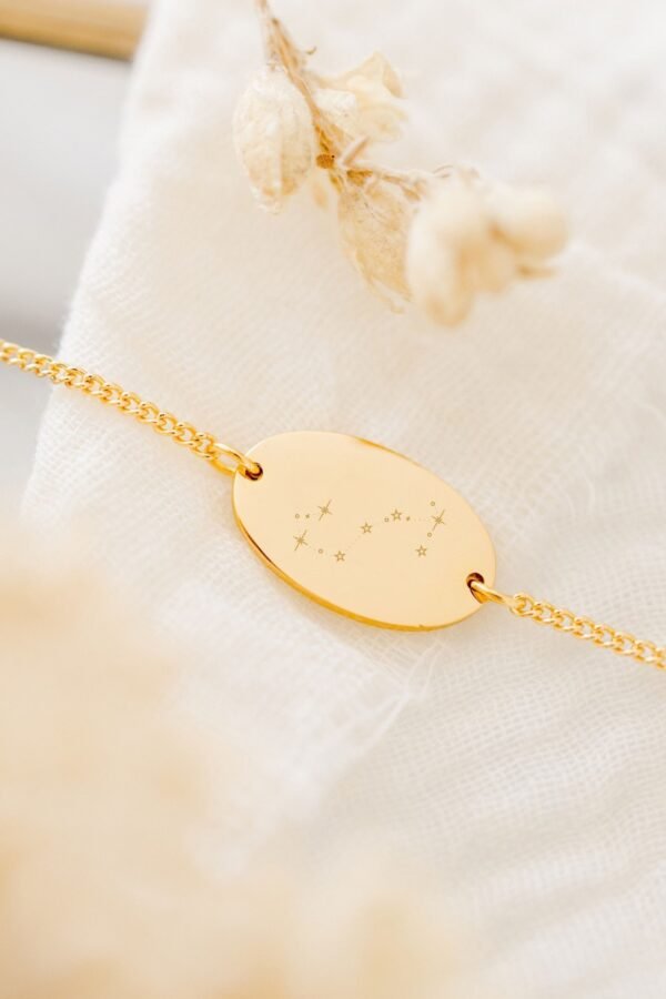 Gourmette gravée enfant or ovale CONSTELLATION